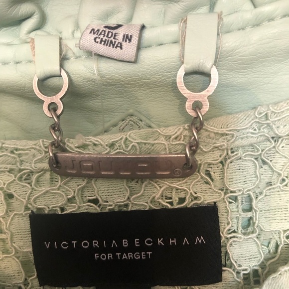 Victoria Beckham large fits size 10 mint green lace shirt dress nude lining - Picture 10 of 15